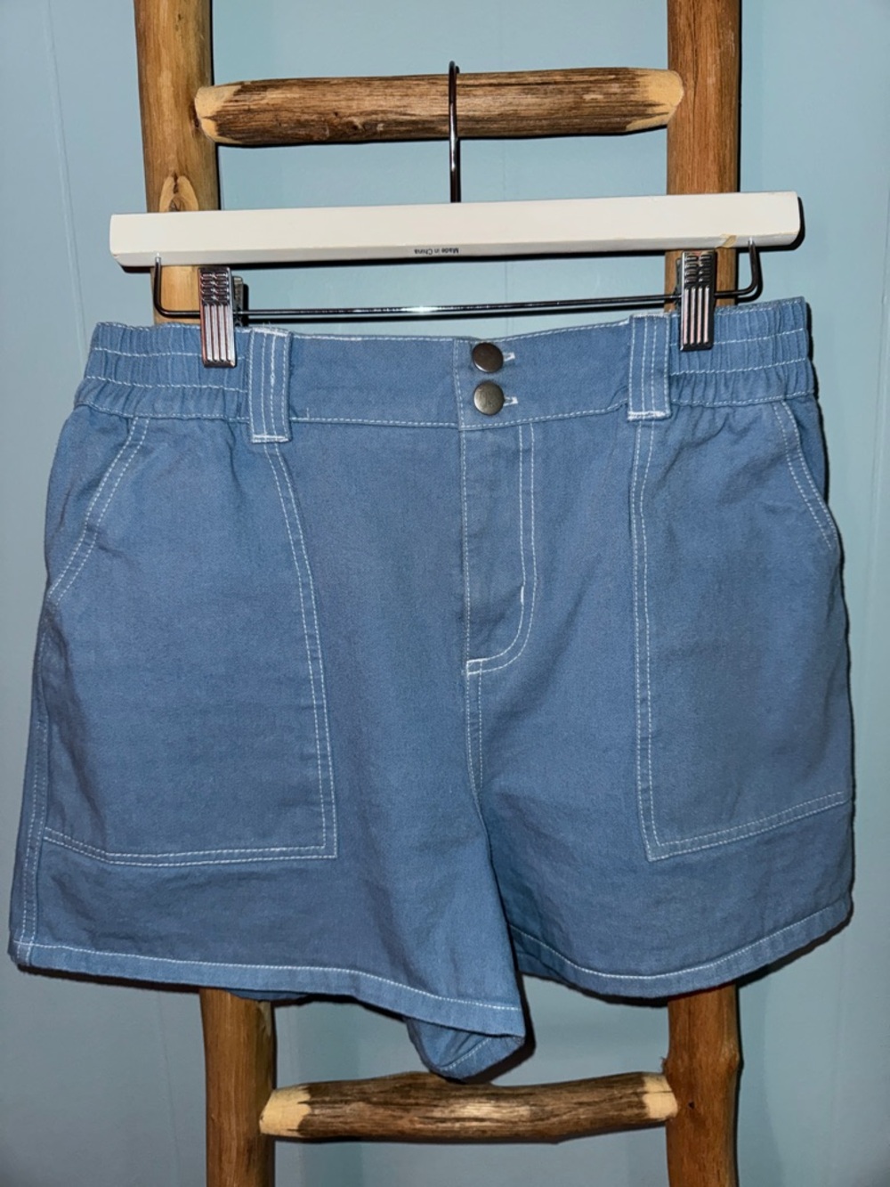 Full Tilt Blue Stretchy Waistband Utility/Bermuda Shorts ~ XL